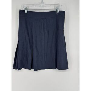 Theory Blue Kick Pleat Skirt Size 8 Academia Career Wool‎